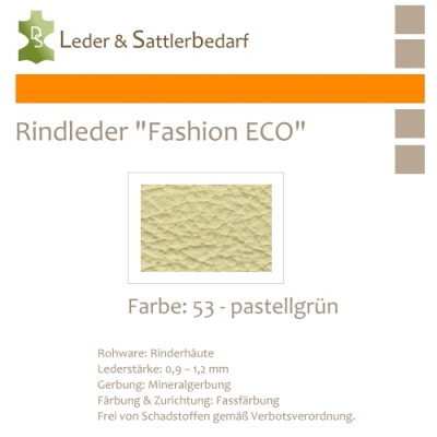 Rindleder Fashion-ECO - 1/4 Haut - 53 pastellgrün