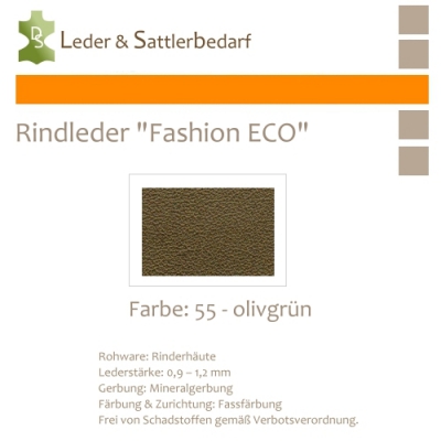 Rindleder Fashion-ECO - 1/4 Haut - 55 olivgrün