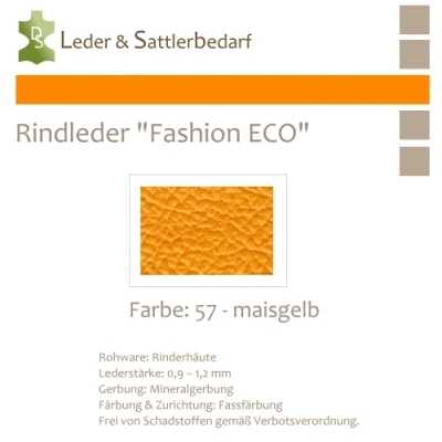 Rindleder Fashion-ECO - 1/4 Haut - 57 maisgelb