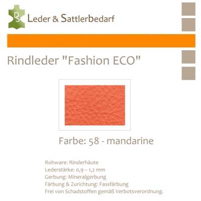 Rindleder Fashion-ECO - 1/4 Haut - 58 mandarine