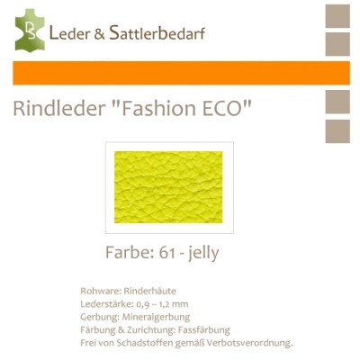 Rindleder Fashion-ECO - 1/2 Haut - 61 jelly