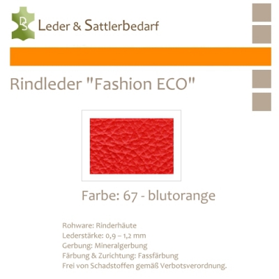 Rindleder Fashion-ECO - 1/4 Haut - 67 blutorange