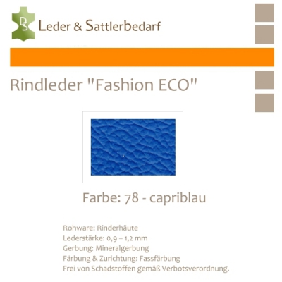 Rindleder Fashion-ECO - 1/4 Haut - 78 capriblau