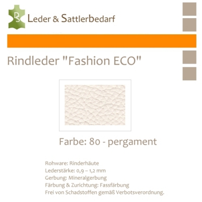 Rindleder Fashion-ECO - 1/4 Haut - 80 pergament