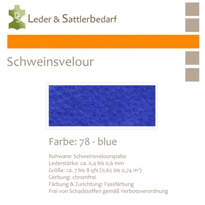 Schweinsvelour - blue