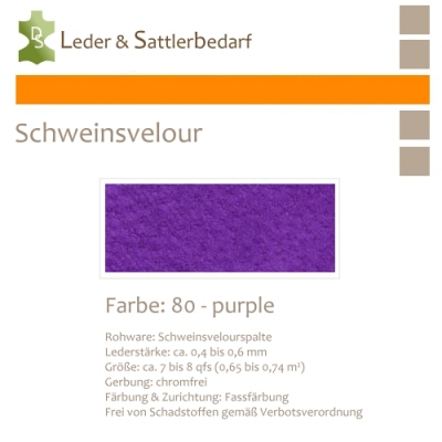 Schweinsvelour - purple