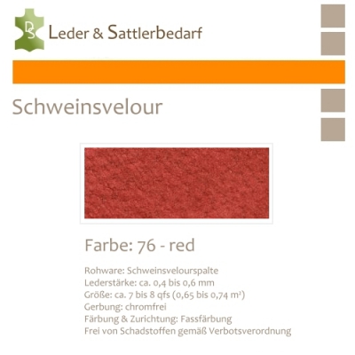 Schweinsvelour - red