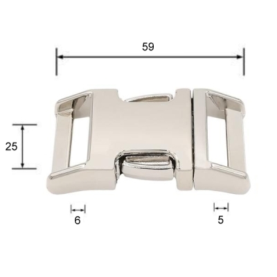 Metall-Steckschnallen Plus - vernickelt - 25mm