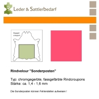 Rindvelour Doppelcroupon Sonderposten, 1,4 - 1,6mm, pink