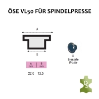 Öse VL50 für Spindelpresse - Ø 12,5mm - bronze - 100 Stück