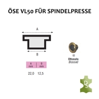Öse VL50 für Spindelpresse - Ø 12,5mm - messing - 100 Stück