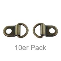 Schuhhaken mit beweglichem Ring - altmessing - 10er Pack