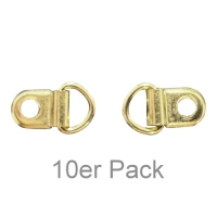 Schuhhaken mit beweglichem Ring - messingfarben - 10er Pack