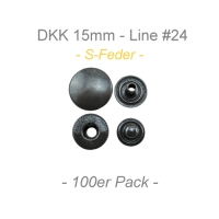 Druckknöpfe 15mm - S-Feder - anthrazit - 100er Pack - ECO