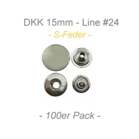 Druckknöpfe 15mm - S-Feder - silber - 100er Pack