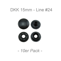 Druckknöpfe 15mm - Line #24 - anthrazit - 10er Pack