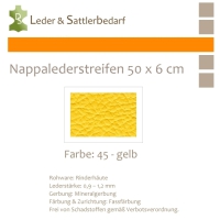 Nappalederstreifen 50 x 6 cm - 45 gelb