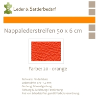 Nappalederstreifen 50 x 9 cm - 20 orange