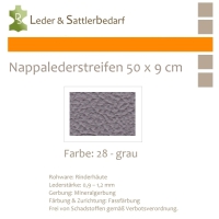 Nappalederstreifen 50 x 9 cm - 28 grau