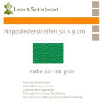 Nappalederstreifen 50 x 9 cm - 60 ital. grün