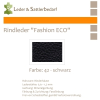 Rindleder Fashion-ECO - 1/4 Haut - 42 schwarz